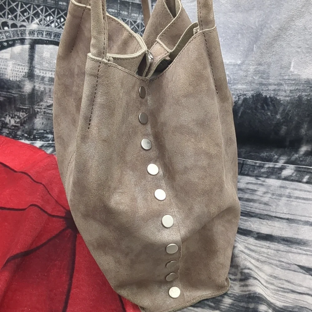 Hammitt Oliver Suede Grommet Stud Pewter/Metallic Tote Bag